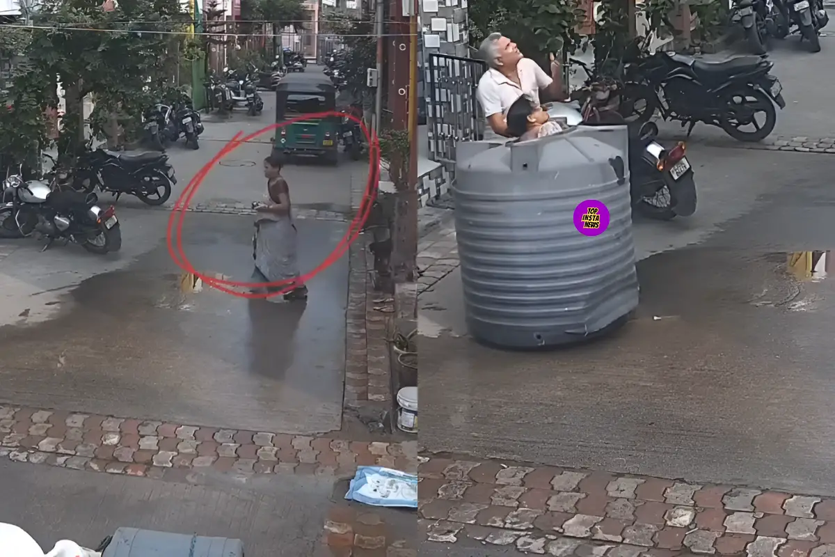 Water tank fell on woman video
