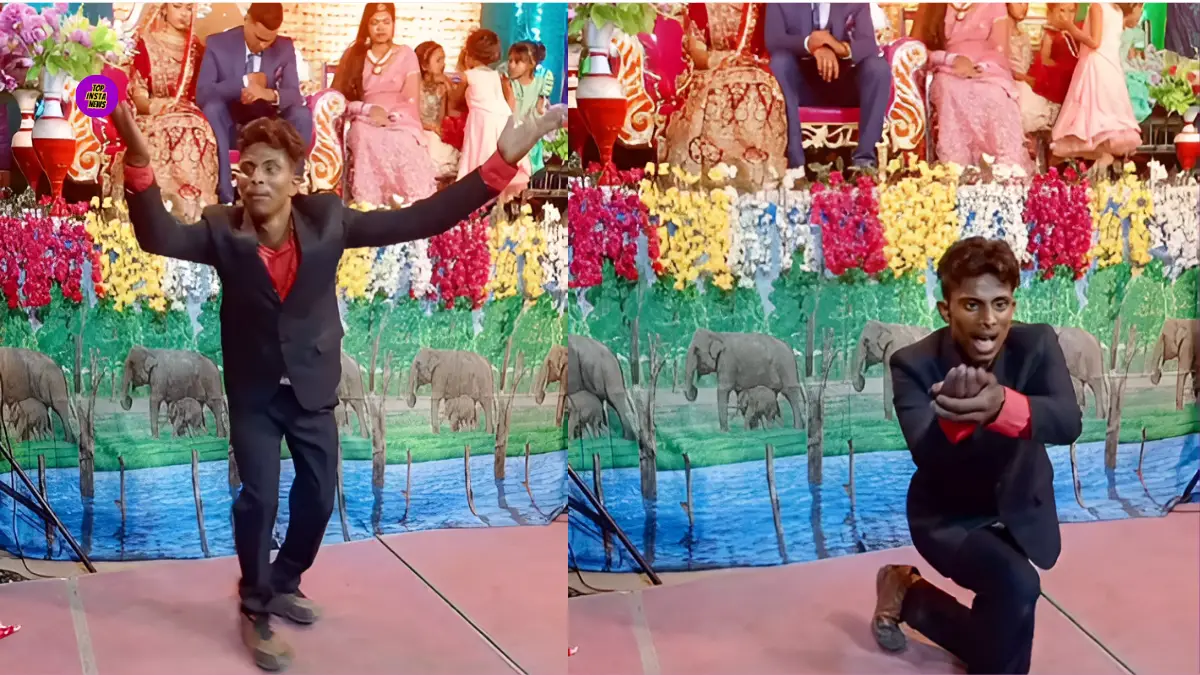 boy's funny dance at wedding video